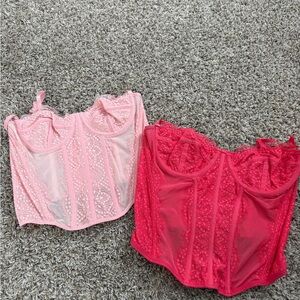 Amazon Pink and Red Lace Bodysuits